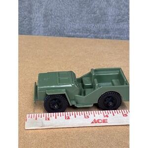 Vintage Tim-Mee Toys Olive Green Plastic Military Jeep Aurora‎ ILL USA 4.5 Inch